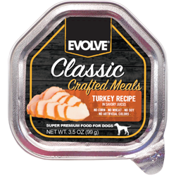 EVOLVE DOG CLASSIC BANDEJA  CRAFTED MEALS PAVO 99G